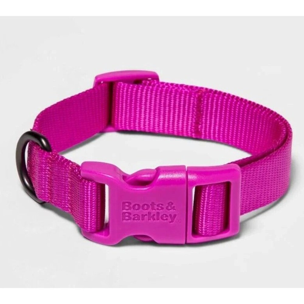 NEW Boots & Barkley Dog Adjustable Collar Pink Color Matching Buckle Size Large